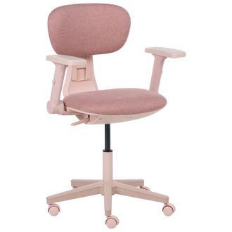 Beliani Silla De Oficina Ergon&oacute;mica Respaldo Ajustable Asiento Deslizante Reposabrazos Ajustables Soporte Lumbar Rosa Core