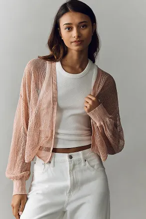 Pilcro Sheer Mesh Cardigan