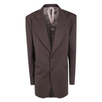 N&deg;21 Oversized Jas van Stof - Dames - Jassen - Bruin - Maat: XS