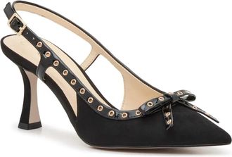 Jessica Simpson Womens Jessica Simpson Fluerra Pump 6 Black Pointed Toe Slingback Heel ZAP1609