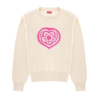 Kenzo Truien & Vesten, Dames, Roze, L, Katoen, Boke Hart Trui