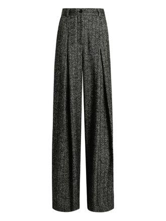 Dolce & Gabbana pleated tweed trousers - Black