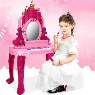 Trade Shop Trade Shop - Specchiera Make Up Per Bambina Con Luci Suoni Tastiera Pianola E Sgabello 2in1