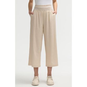 NVLT Smocked Waist Cropped Pants in Natural at Nordstrom Rack, Size Medium