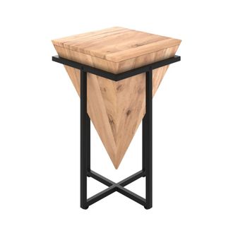 Rendez-Vous D&eacute;co Silla de montar media de madera de acacia y metal