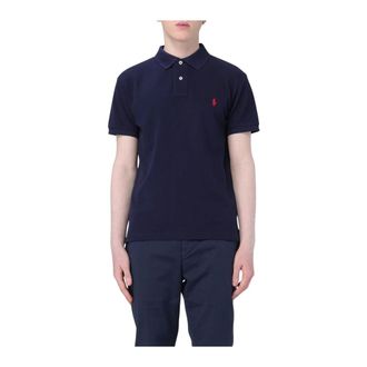 Polo Ralph Lauren Polo Shirts, male, Blue, M, Cotton Mesh Polo Shirt