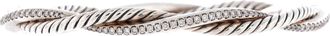 David Yurman Petite Infinity Bracelet Sterling Silver with Diamonds 4.4MM