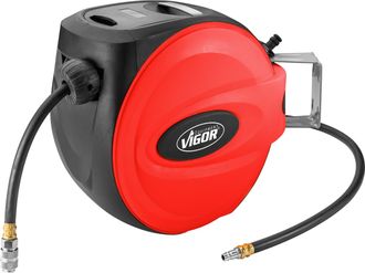 Vigor V7143-10 Enrollador De Manguera Negro 15m Autom&aacute;tico