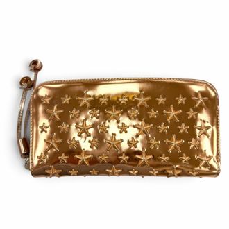 Jimmy Choo London Metallic Leather Long Wallet (Bi-Fold) (Pre-Owned)
