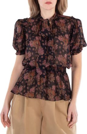 Polo Ralph Lauren Georgette Floral Tie-Neck Blouse
