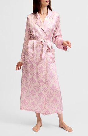 Petite Plume Silk Robe in Pink at Nordstrom, Size X-Small