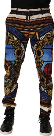 Dolce & Gabbana Multicolor Julias Ceasar Print Tapered Mens Pants