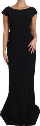 Dolce & Gabbana Womens Black Stretch Fit Flare Gown Maxi Acetate Clothing
