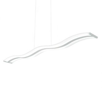 Top-Light Top-light - Sospensione Moderna Double Wave Metallo Bianco e Acrilico Satinato Led 40W
