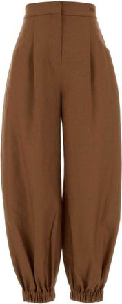 Fendi Brown Loose Pleated Pants