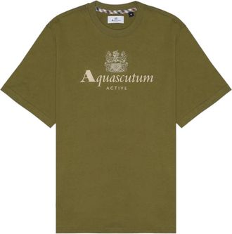 Aquascutum Groot Logo T-shirt - Heren - T-shirts - Groen - XL - Tops