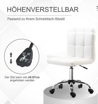 STILVORA Sedia Da Ufficio Ergonomica Senza Braccioli In Pelle Rigenerata, Altezza Regolabile, Bianco