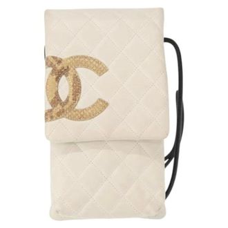 Chanel Pre-owned Cross Body Bags, female, White, Size: ONE SIZE Pre-owned Vintage Leather Cross Body Bag