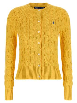 Ralph Lauren Yellow Knitted Crew Neck Cardigan