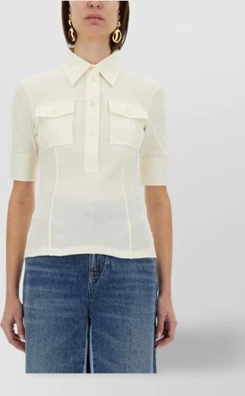 Chlo&eacute; slim fit polo shirt with chest pockets