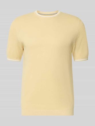 Christian Berg Regular Fit T-Shirt in Strick-Optik in Hellgelb, Gr&ouml;&szlig;e 3XL