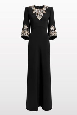 Jenny Packham Ice Cascade Embellished Dress in Liquorice at Nordstrom, Size 12 Uk