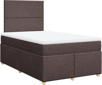 vidaXL Vidaxl - Cama Box Spring Con Colch&oacute;n Tela Marr&oacute;n Oscuro 120x190 Cm