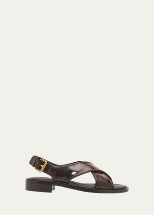 Churchs 35mm Crisscross Patent Leather Slingback Sandals