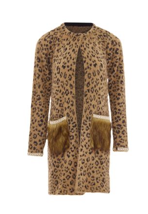 Faina Vest Dames Camel zwart