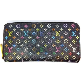 Louis Vuitton Black Multi-Color Noir Monogram Multicolore Long Wallet (Bi-Fold) (Pre-Owned)