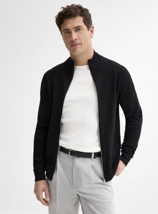 Lindbergh Mens Ultra-soft zipped Cardigan Sweater