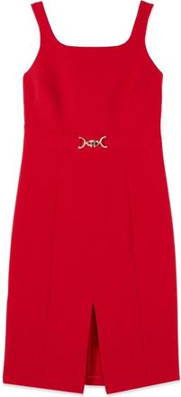 Oltre Kokerjurk met metalen gesp - Dames - Feestkleedjes - Rood - XS - Polyester - Kleedjes