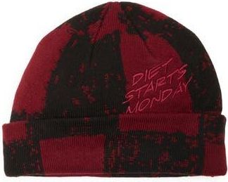 Diet Starts Monday Checkered Beanie in Maroon/Black at Nordstrom Rack