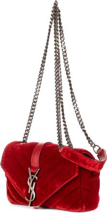 Saint Laurent Borsa a spalla con motivo chevron - Rosso