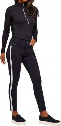 Anatomie Luisa Skinny Jean Pants With Stripe In Black/white
