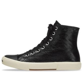 Balenciaga (WMNS) Balenciaga Paris High Top Sneakers Black Leather and White Rubber 688756W3RCA1090