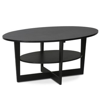 Furinno JAYA Round Coffee Table, Walnut