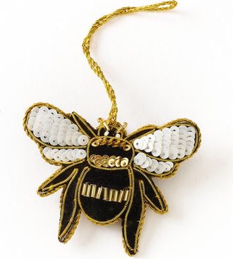Matr Boomie Larissa Plush Bee Beaded Felt Ornament - Embroidered in Yellow at Nordstrom