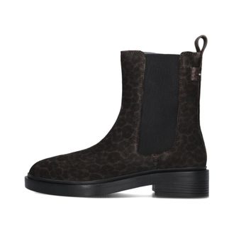 Maruti Schoenen, Dames, Bruin, 40 EU, Wol, Fallon Chelsea Boots met Panterprint