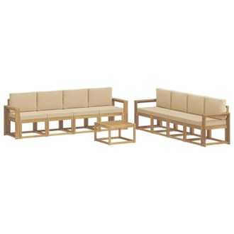 vidaXL Conjunto De Sof&aacute;s De Exterior Con Coj&iacute;n 9 Pcs Y Beige Vidaxl