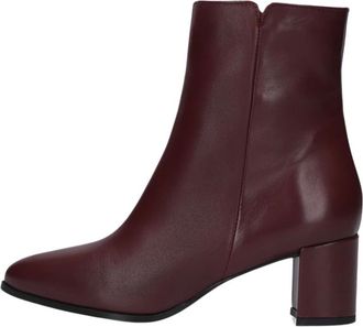 Notre-V 8560 Enkellaarsjes - Dames - Laarzen met Hak - Rood - 39 EU - Leer - Schoenen