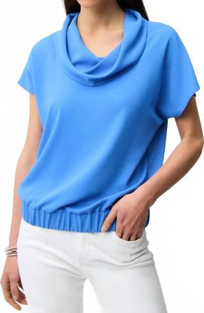 Joseph Ribkoff Eggshell Cocoon Top In Harbor Blue