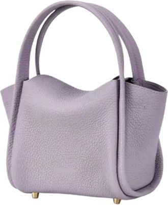 Generic Compatible For Mini Bag Grain Texture Magnetic Closure Protective Metal Feet With Gift Box(So-16-Purple)