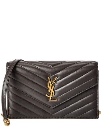 Saint Laurent Cassandre Envelope Leather Chain Wallet