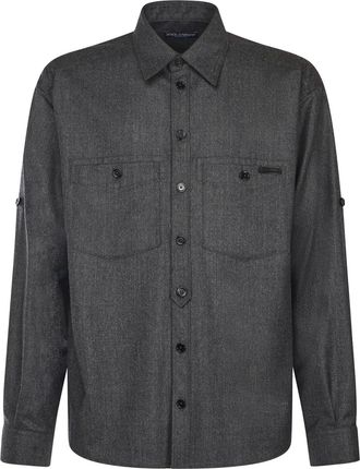 Dolce & Gabbana Melange Wool Wicker Shirt