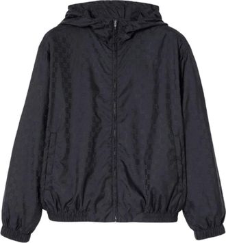 Gucci Light Jackets, male, Blue, Size: XL GG Nylon Zip Jacket