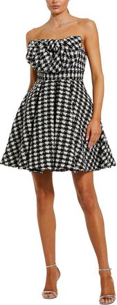 Mac Duggal Boucle Strapless Mini Dress