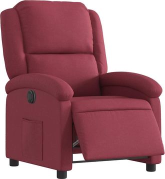 vidaXL Sill&oacute;n Reclinable El&eacute;ctrico Tela Rojo Tinto Vidaxl