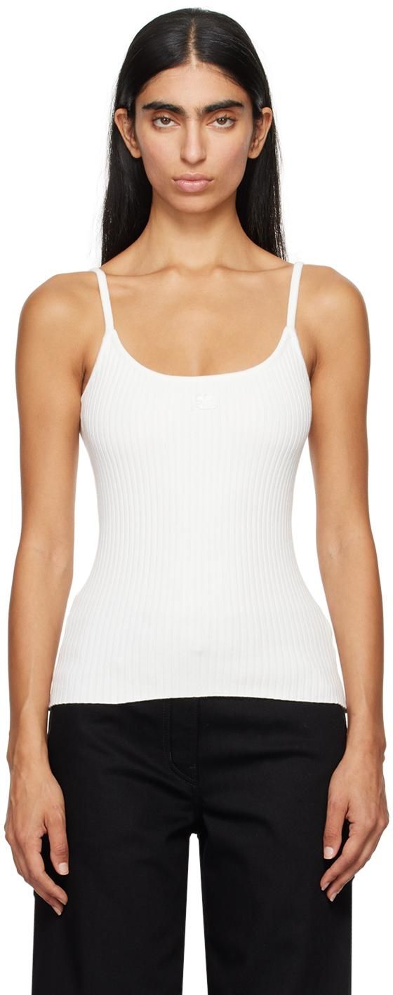 Courrèges Sleeveless Tops, male, White, Size: XL Top with