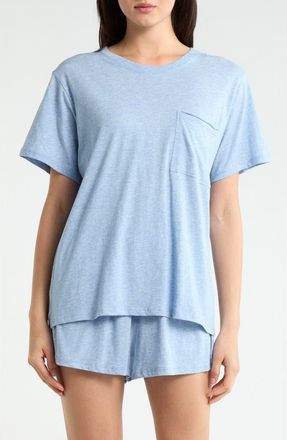 Lunya Organic Pima Cotton Short Pajamas in Cloud Blue Heather at Nordstrom, Size X-Small
